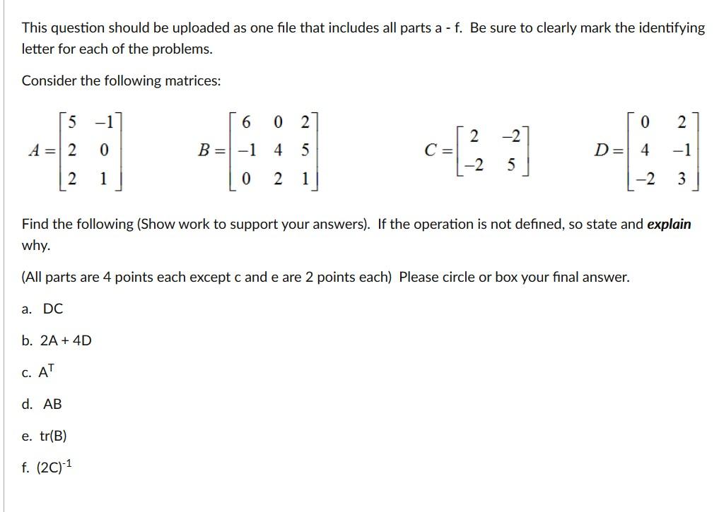 Solved This question should be uploaded as one file that | Chegg.com
