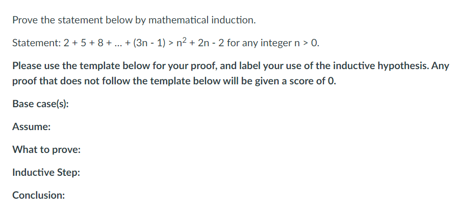 Solved Prove the statement below by mathematical induction. | Chegg.com