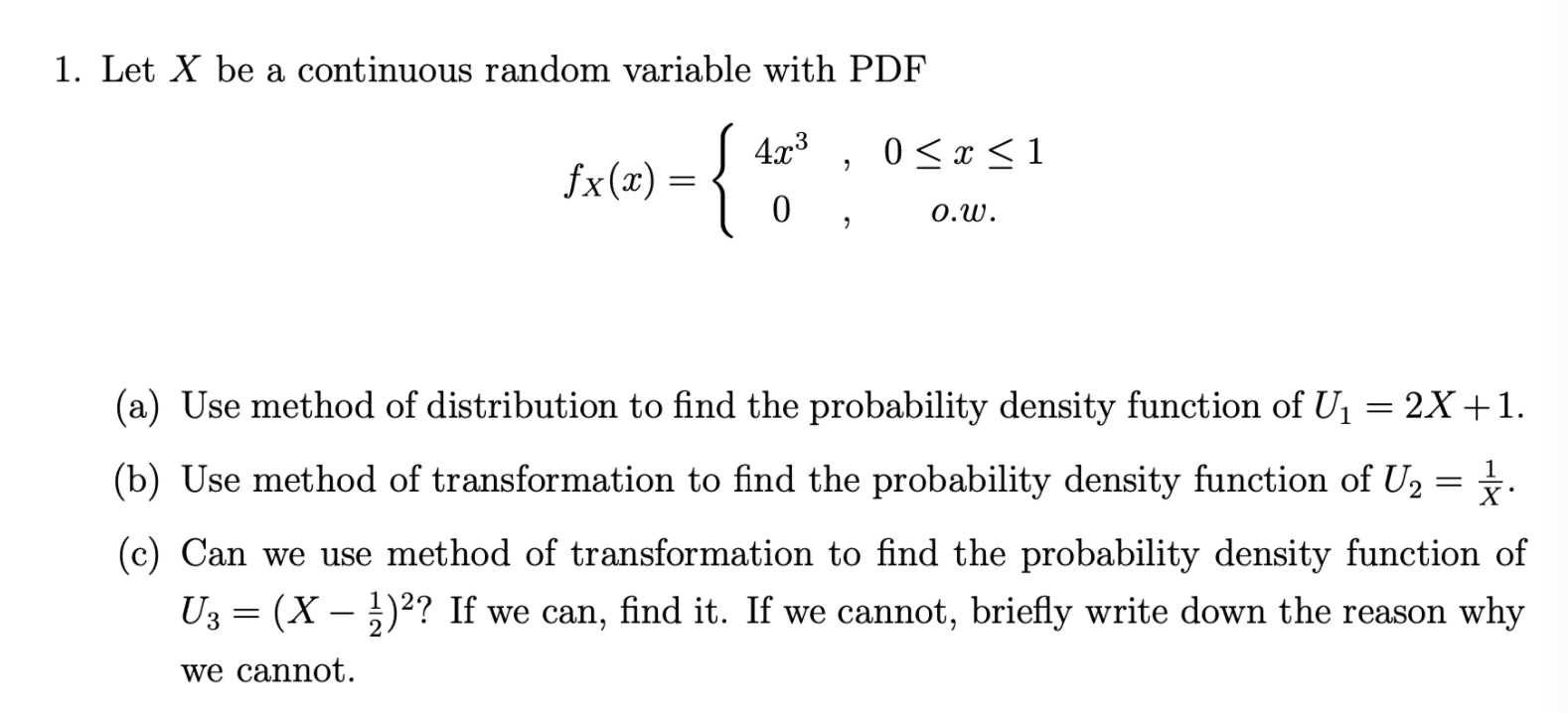 Solved 1. Let X be a continuous random variable with PDF | Chegg.com