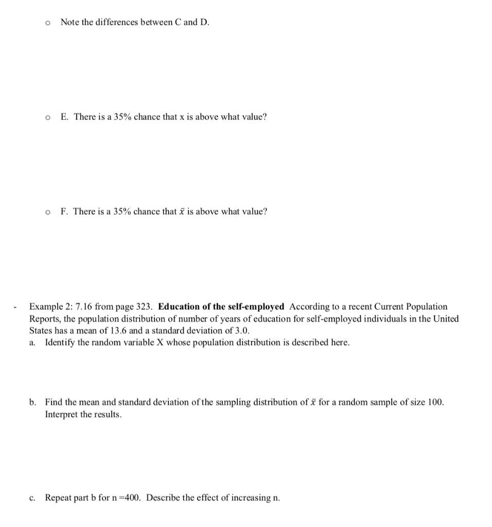 Solved The Central Limit Theorem O For A Random Sample O Chegg Com