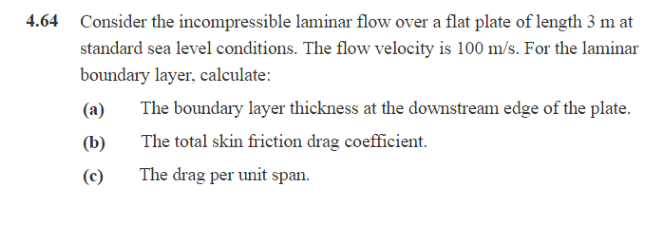 Solved 4.64 Consider the incompressible laminar flow over a | Chegg.com