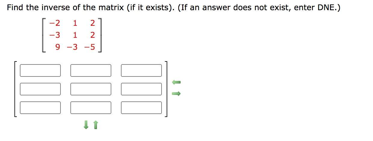 Solved Find the inverse of the matrix (if it exists). (If an | Chegg.com