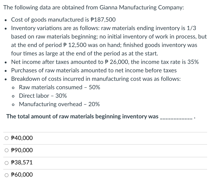 Solved Company B Has The Following Information: Sales | Chegg.com