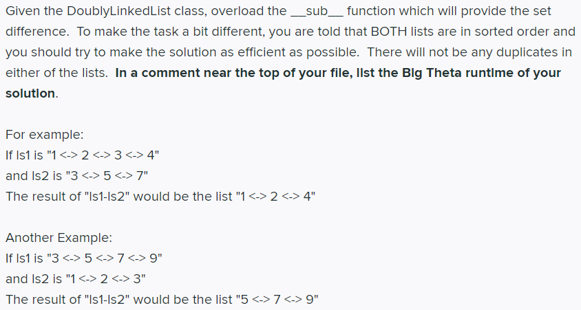 Solved In Python Below is the implementation of Doubly | Chegg.com
