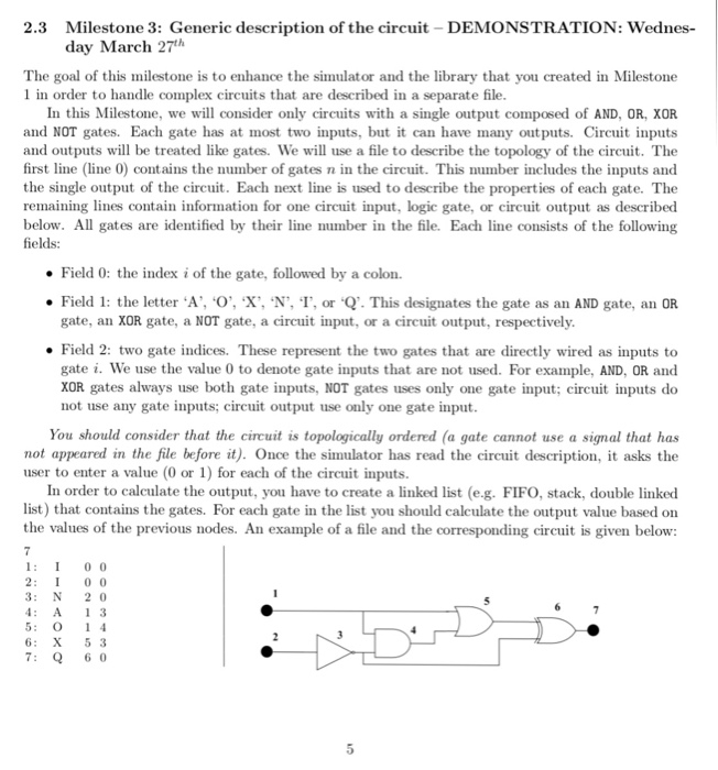 Solved 2.3 Milestone 3: Generic description of the | Chegg.com