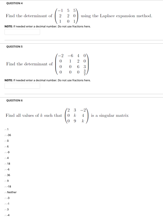 Solved Question 1 Let A B And C Be 3 X 3 Matrices With D Chegg Com