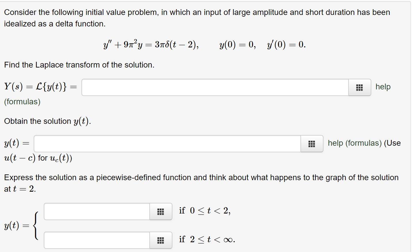 Solved Consider the following initial value problem, in | Chegg.com