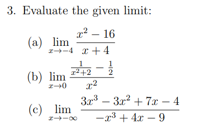 Solved 3. Evaluate The Given Limit: (a) \\( \\lim  {x 