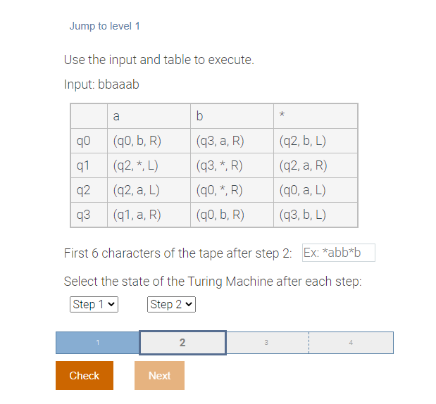 Jump to level 1 Use the input and table to execute. | Chegg.com