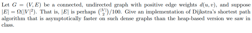 Solved Let G = (V, E) be a connected, undirected graph with | Chegg.com