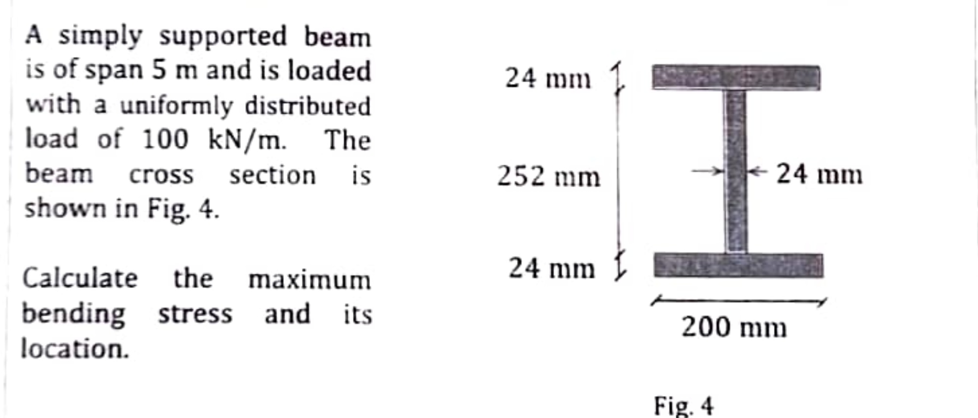 Solved A simply supported beamis of span 5 ﻿m and is | Chegg.com