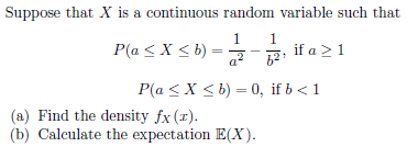 Solved 1 Suppose that X is a continuous random variable such | Chegg.com