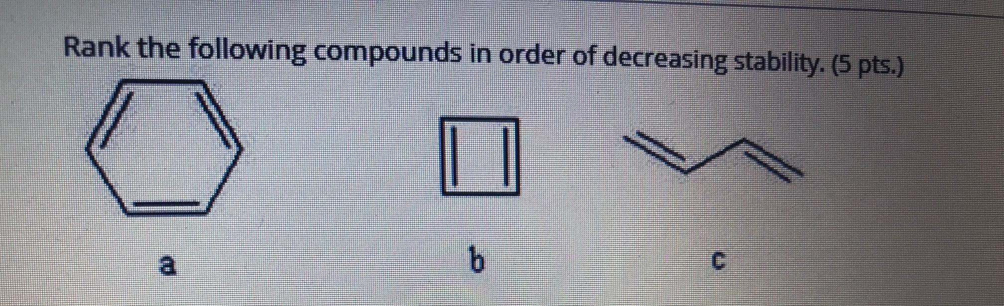 Solved Rank the following compounds in order of decreasing | Chegg.com