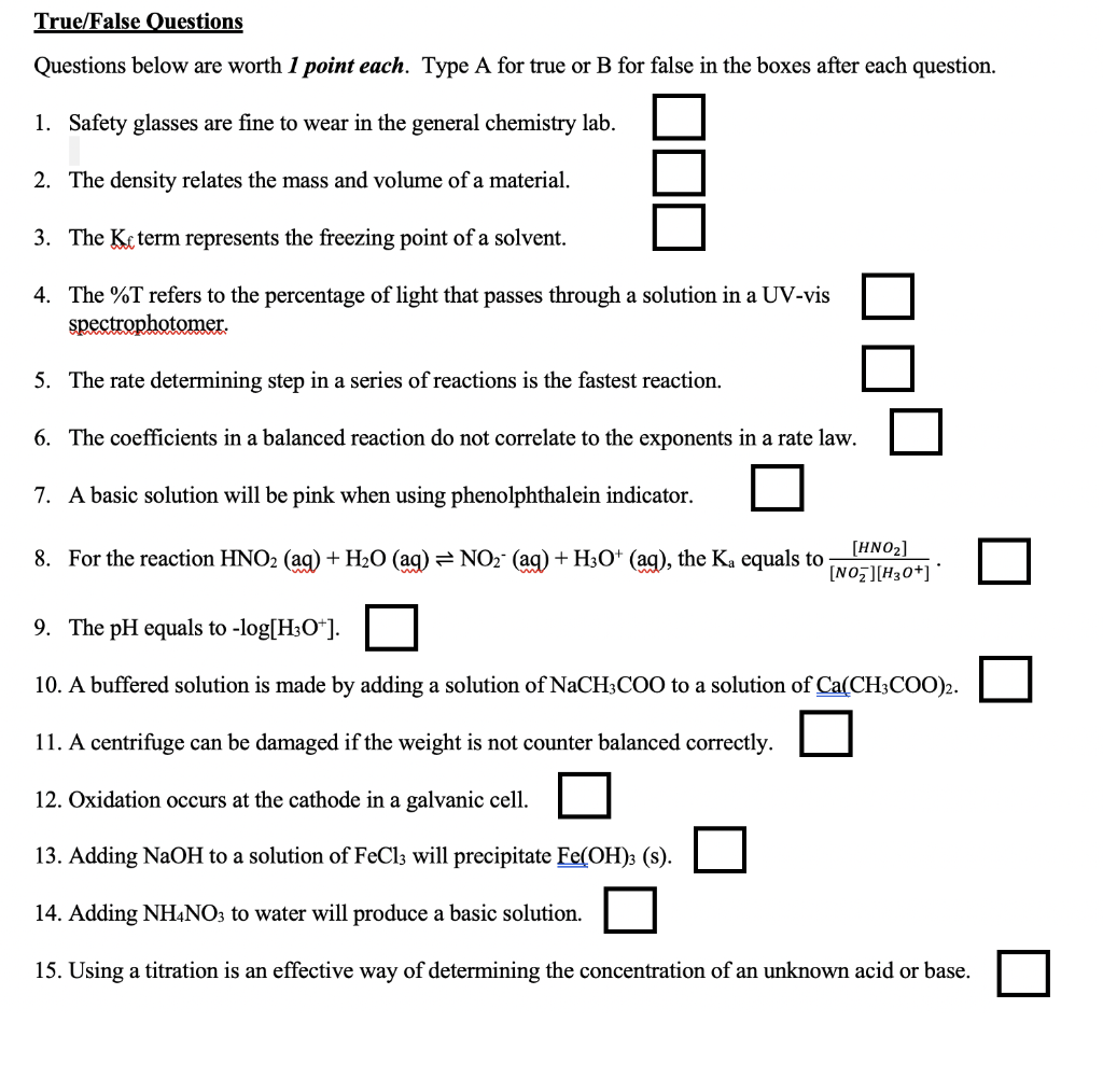 Solved True/False Questions Questions Below Are Worth 1 | Chegg.com