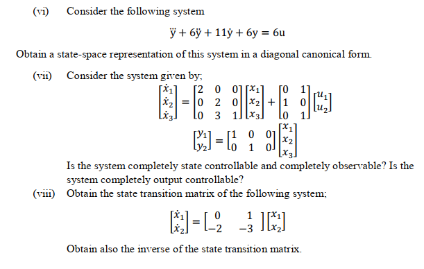 Solved Consider the system described by pia) = (-2 -] + Uju | Chegg.com