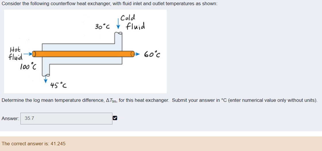 Solved determine the log mean temperature difference tlm chegg