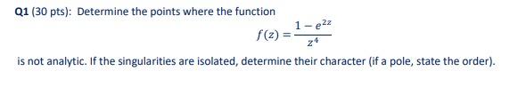 Solved Q1 (30 pts): Determine the points where the function | Chegg.com
