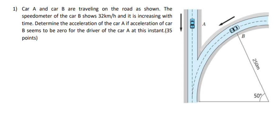 Solved 1) Car A And Car B Are Traveling On The Road As | Chegg.com