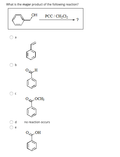 Solved What Is The Major Product Of The Following Reaction Chegg Com