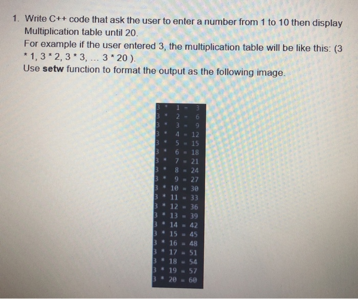 Solved 1. Write C++ code that ask the user to enter a number | Chegg.com