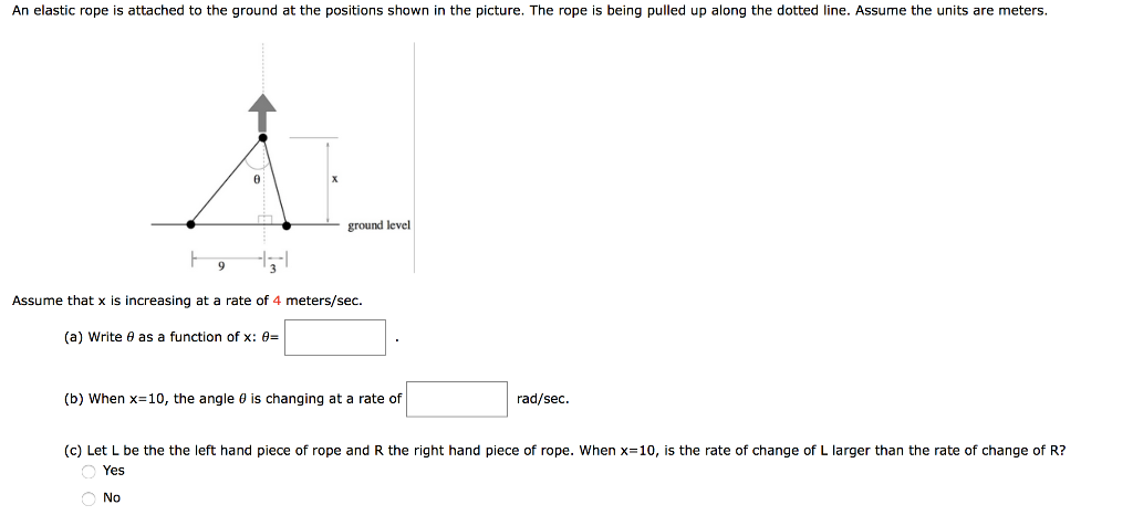 Solved An Elastic Rope Is Attached To The Ground At The | Chegg.com
