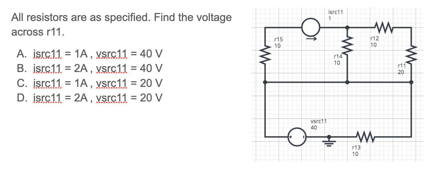 Solved isrc11 1 All resistors are as specified. Find the Chegg