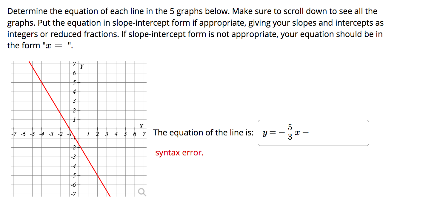 Solved Determine the equation of each line in the 5 graphs | Chegg.com