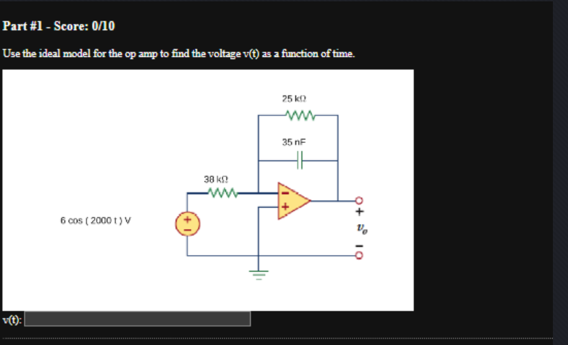Solved Use the ideal model for the op amp to find the | Chegg.com