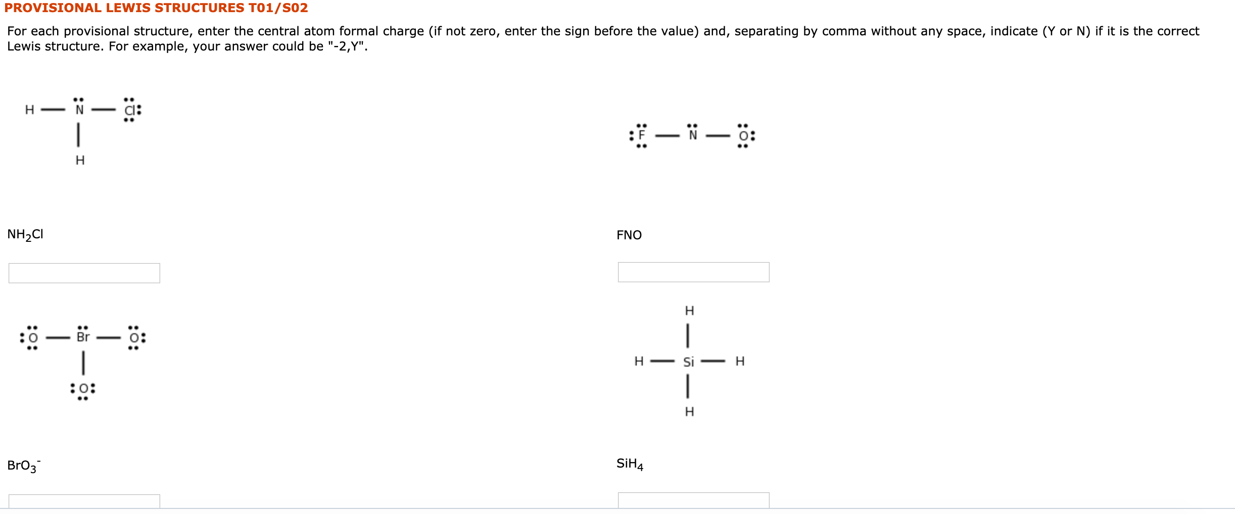 Solved Provisional Lewis Structures T01 S02 For Each Prov Chegg Com