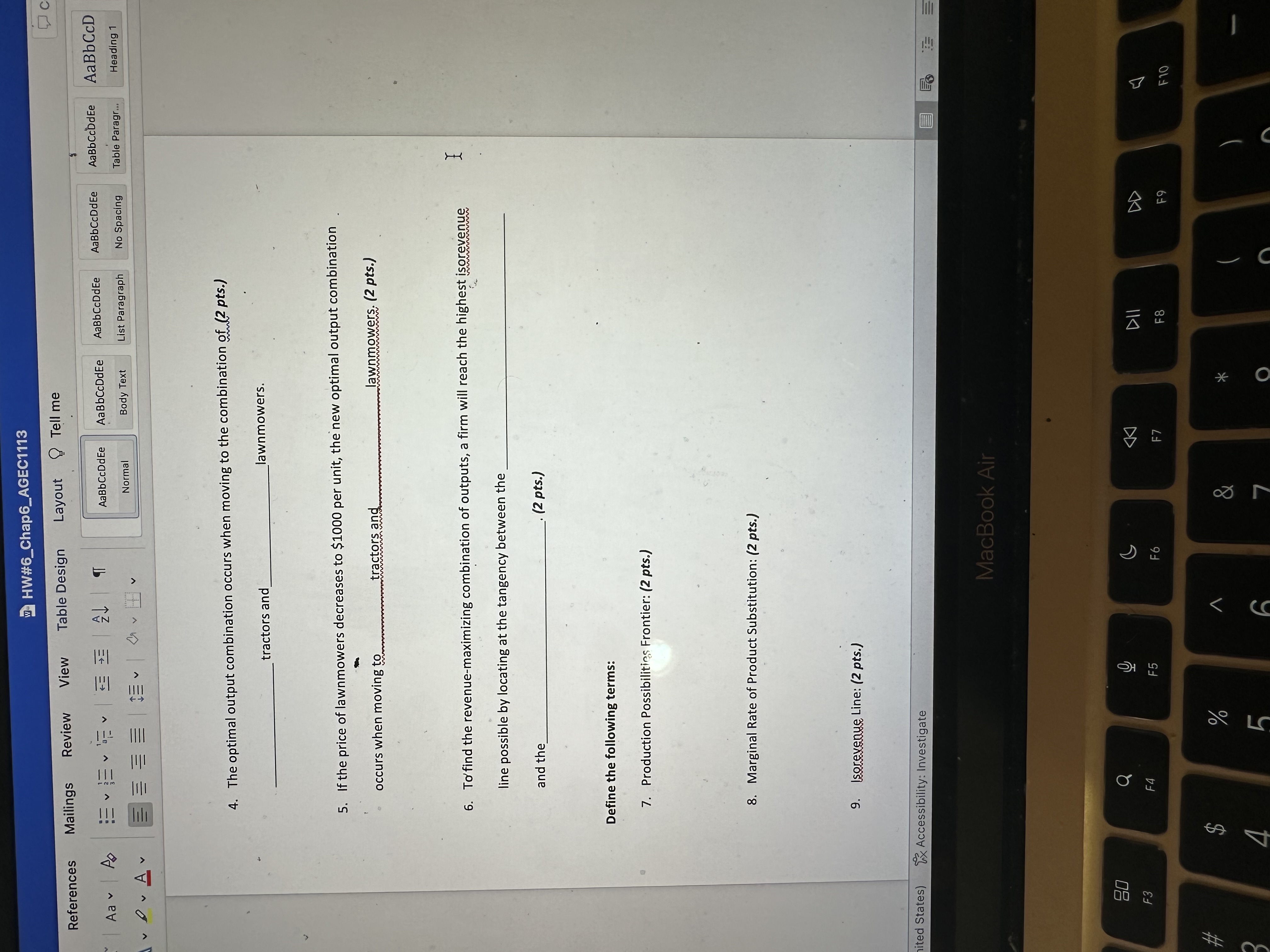 Solved 4 The Optimal Output Combination Occurs When Moving Chegg