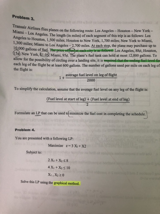 Solved Problem 3. flies planes on the following route Los Chegg