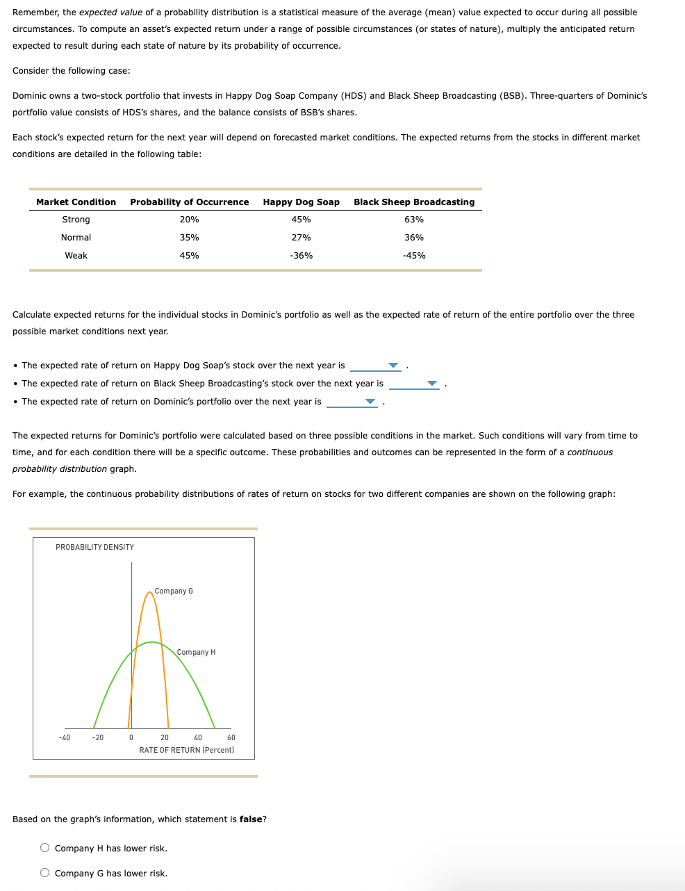 homework probability expected value answers