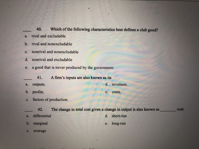 Solved Which of the following characteristics best defines a | Chegg.com