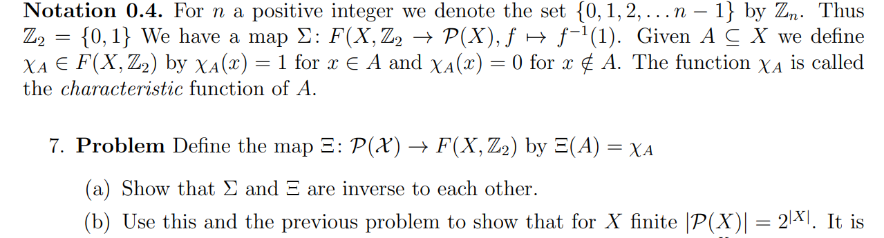 Solved Notation 0.4. For n a positive integer we denote the | Chegg.com