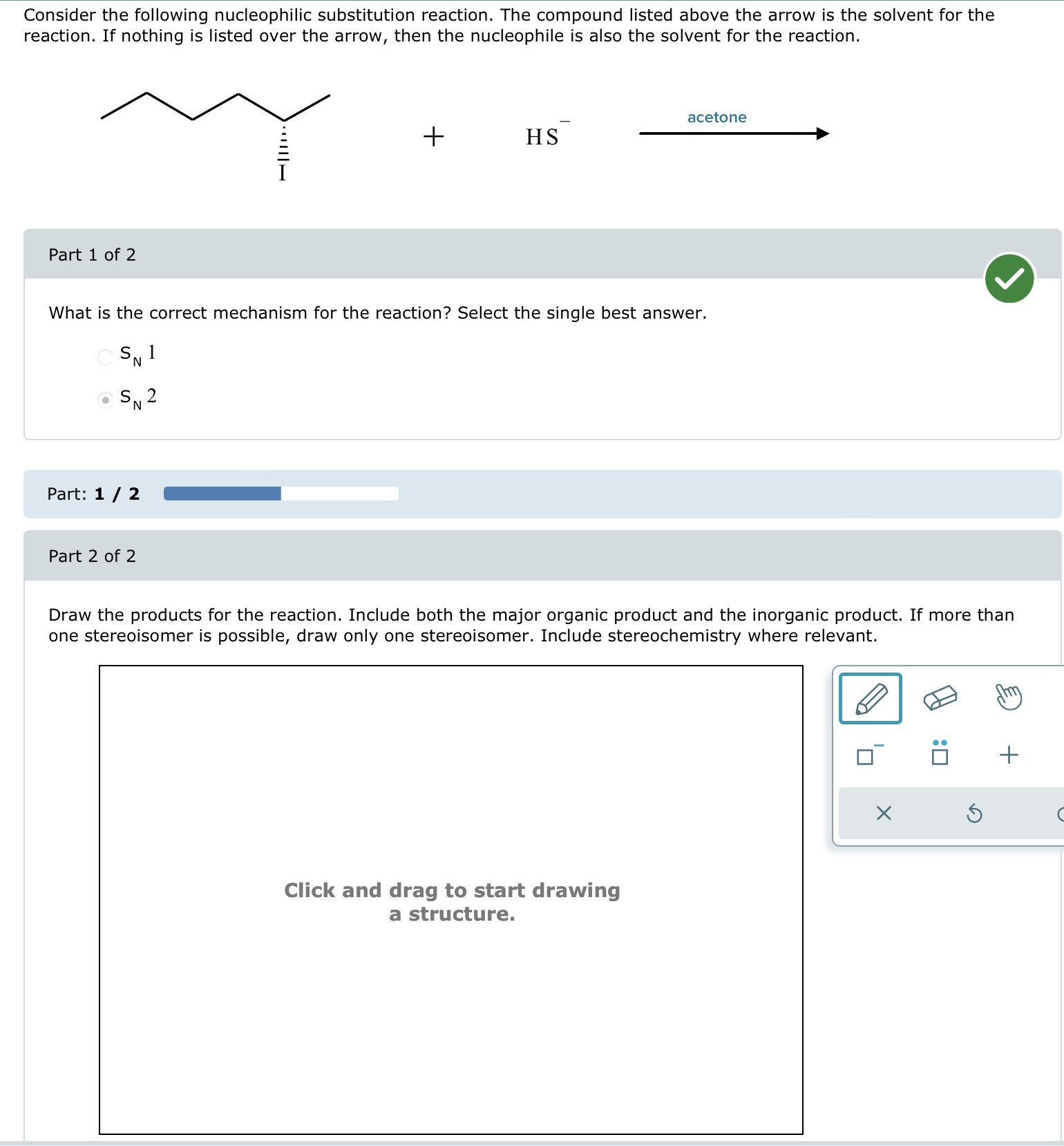 Solved Consider the following nucleophilic substitution