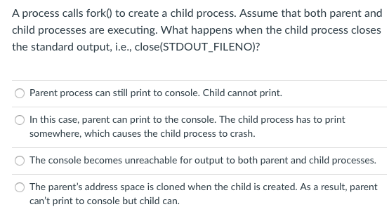 fork create child process