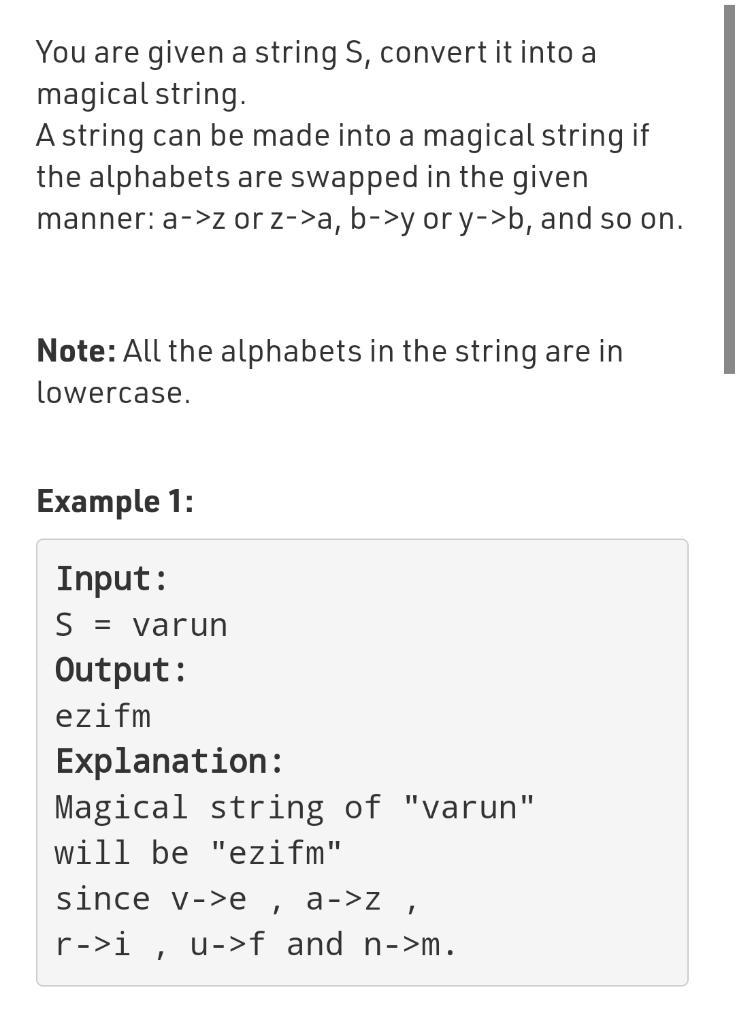 You are given a string S, convert it into a magical | Chegg.com