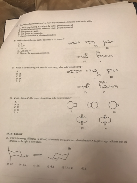 Solved The Preferred Conformation Of | Chegg.com