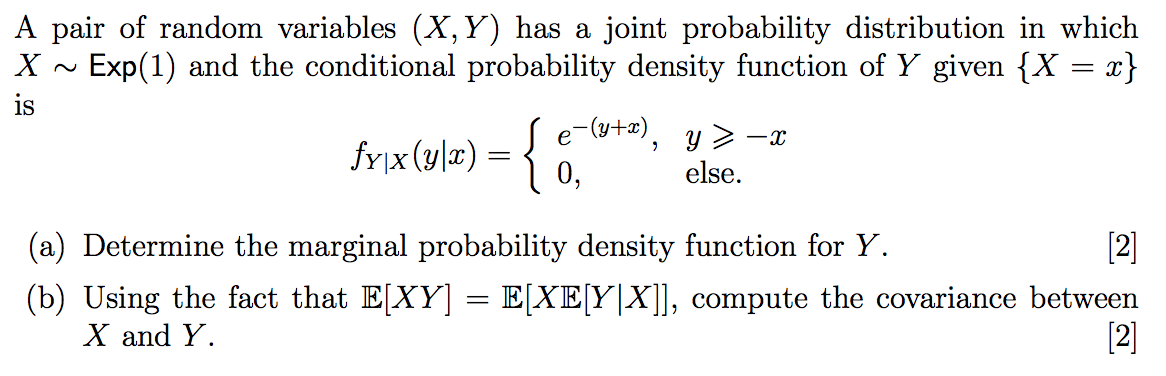 Solved A Pair Of Random Variables X Y Has A Joint Proba Chegg Com