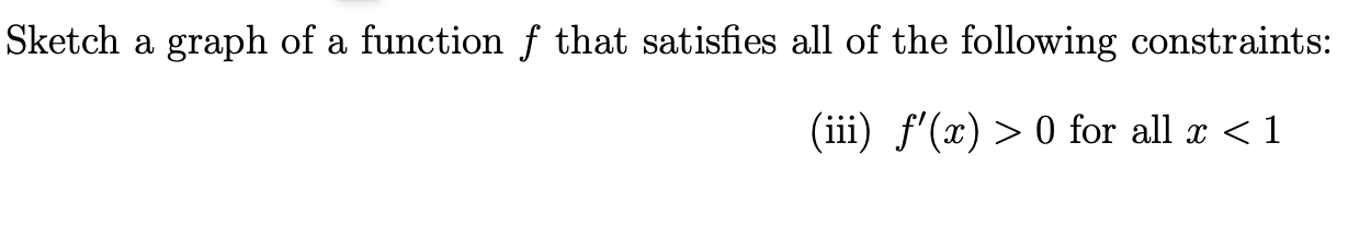 Solved Sketch a graph of a function f that satisfies all of | Chegg.com