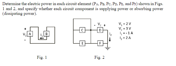 Solved Determine the electric power in each circuit element | Chegg.com