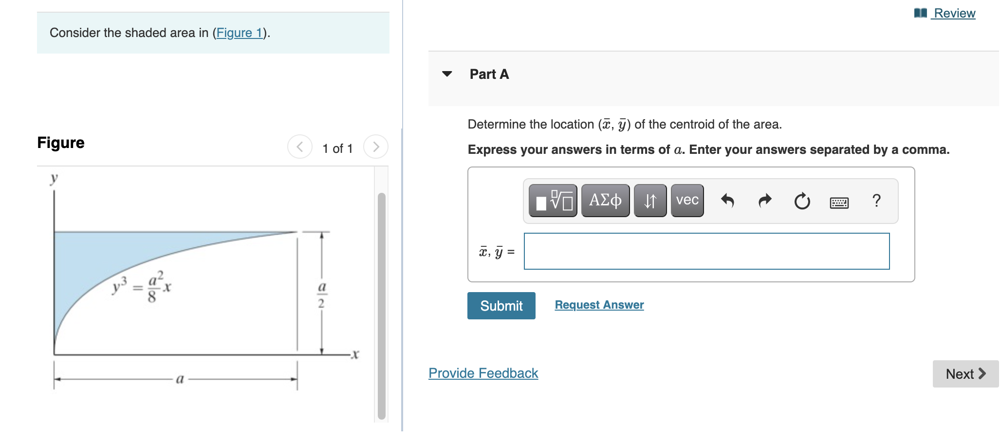 Solved | Review Consider the shaded area in (Figure 1). Part 