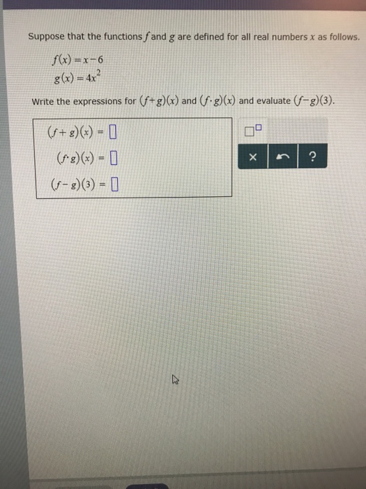 Solved Suppose That The Functions Fand G Are Defined For All