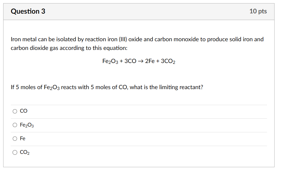 Solved Iron metal can be isolated by reaction iron (III) | Chegg.com