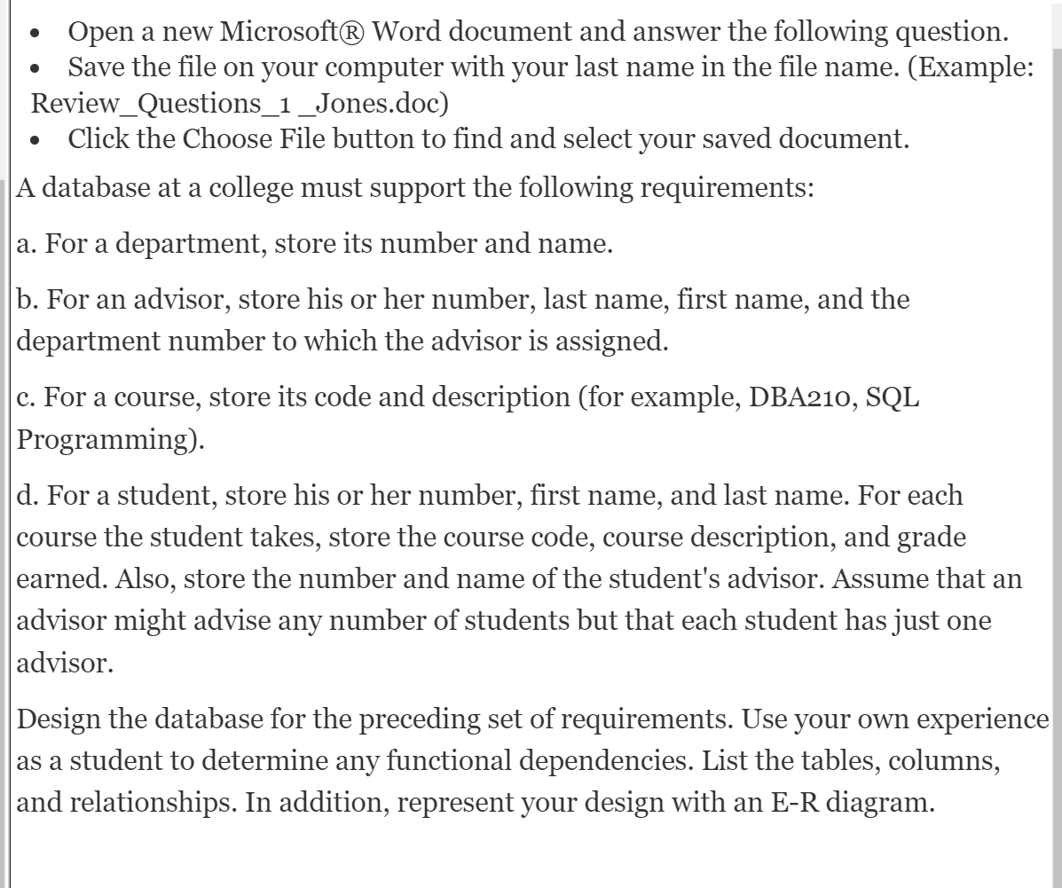 Solved open a new microsoft word document and answer the chegg