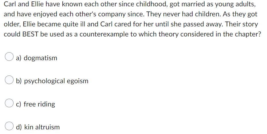 Solved Carl and Ellie have known each other since childhood, | Chegg.com