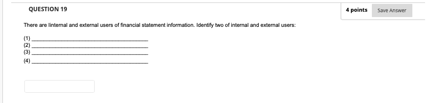 Solved QUESTION 19 4 points Save Answer There are linternal | Chegg.com
