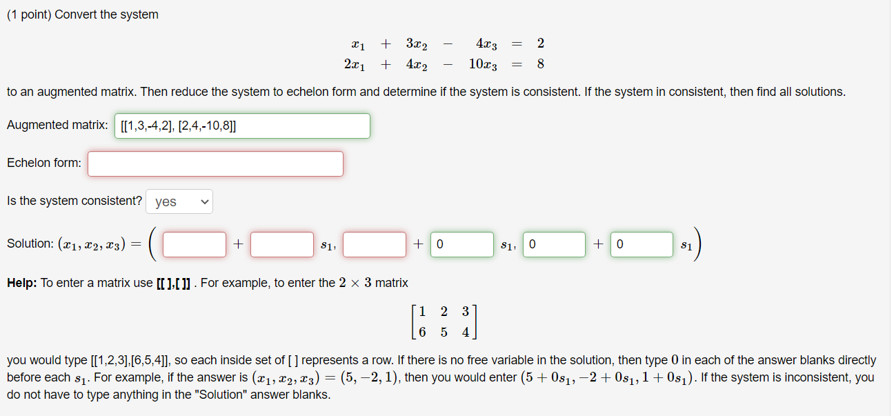 Solved (1 point) Convert the system | Chegg.com