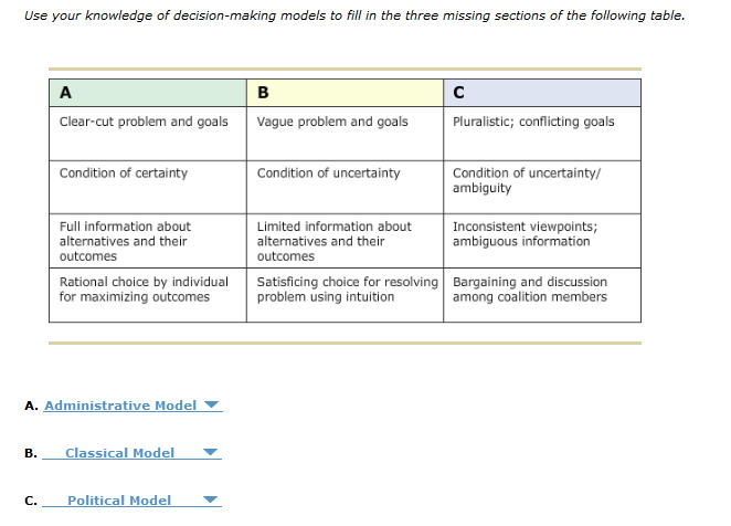 Features of Decision Making in a Political