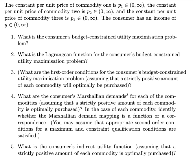 Solved Consider A Consumer Whose Preferences Over Bundles Of | Chegg.com